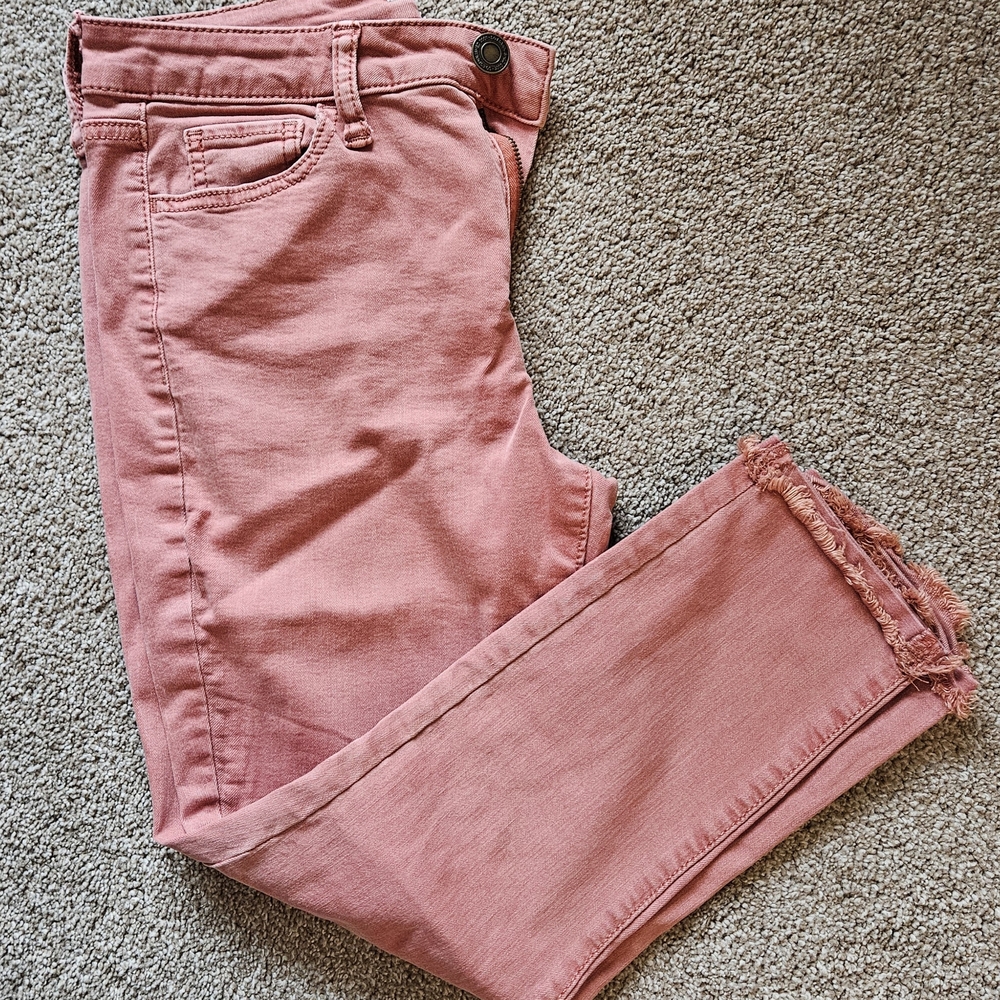 SOL Pink Ankle Cropped Jeans Unique Style
